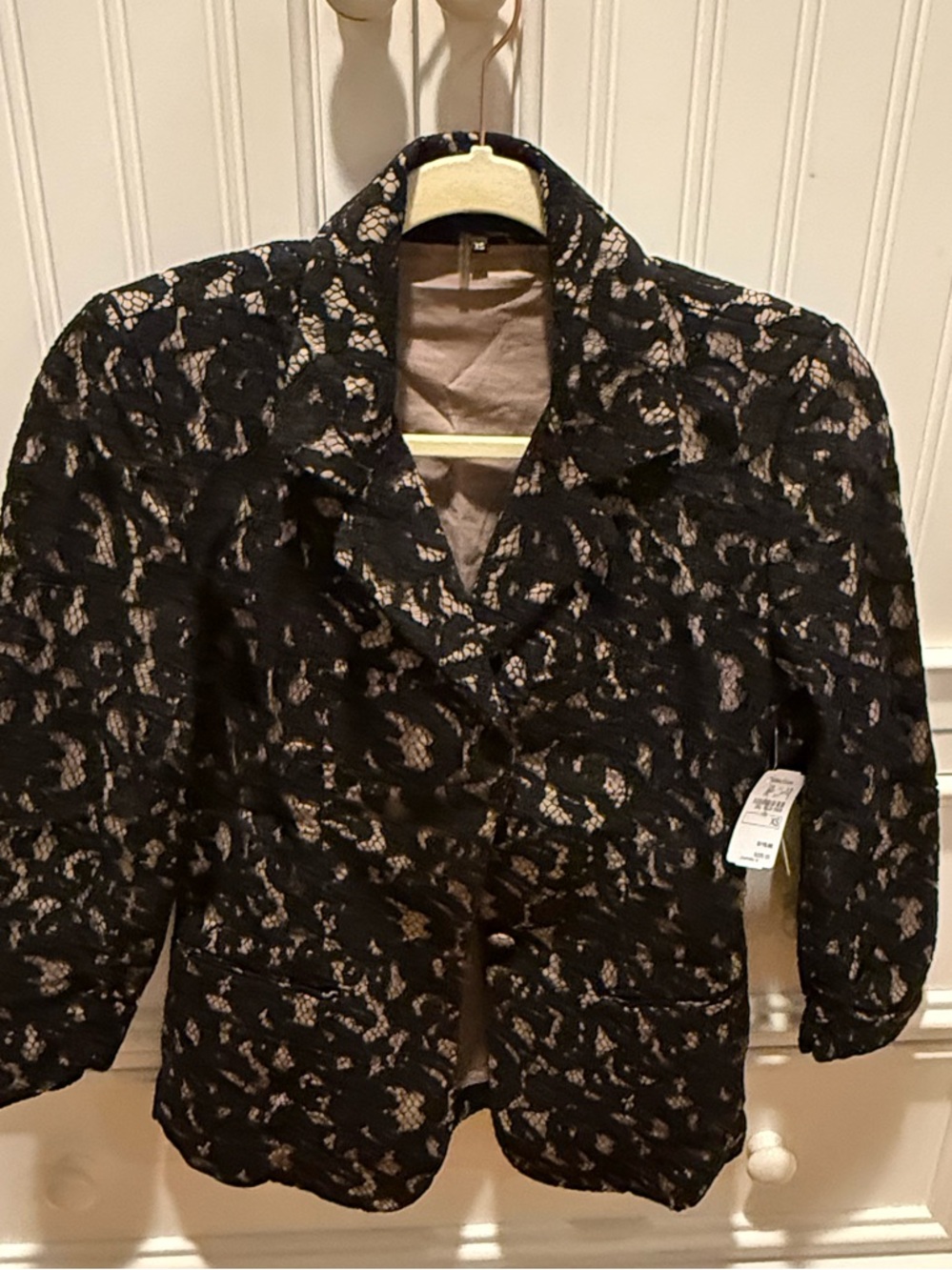 Tart Collections Black Lace Blazer with Beige Lining